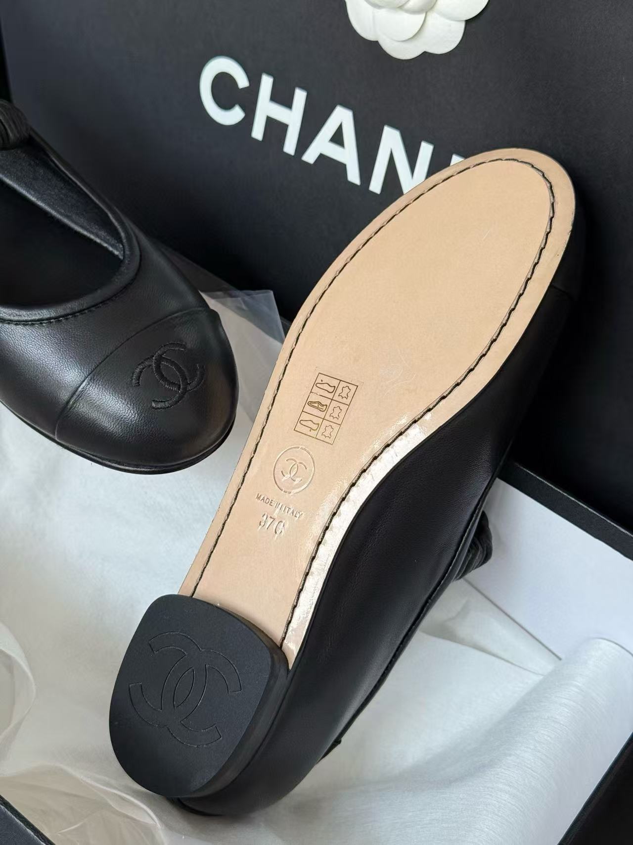 CHANE1 高品質ダブルCレザーフラットシューズ【50％割引+送料無料】