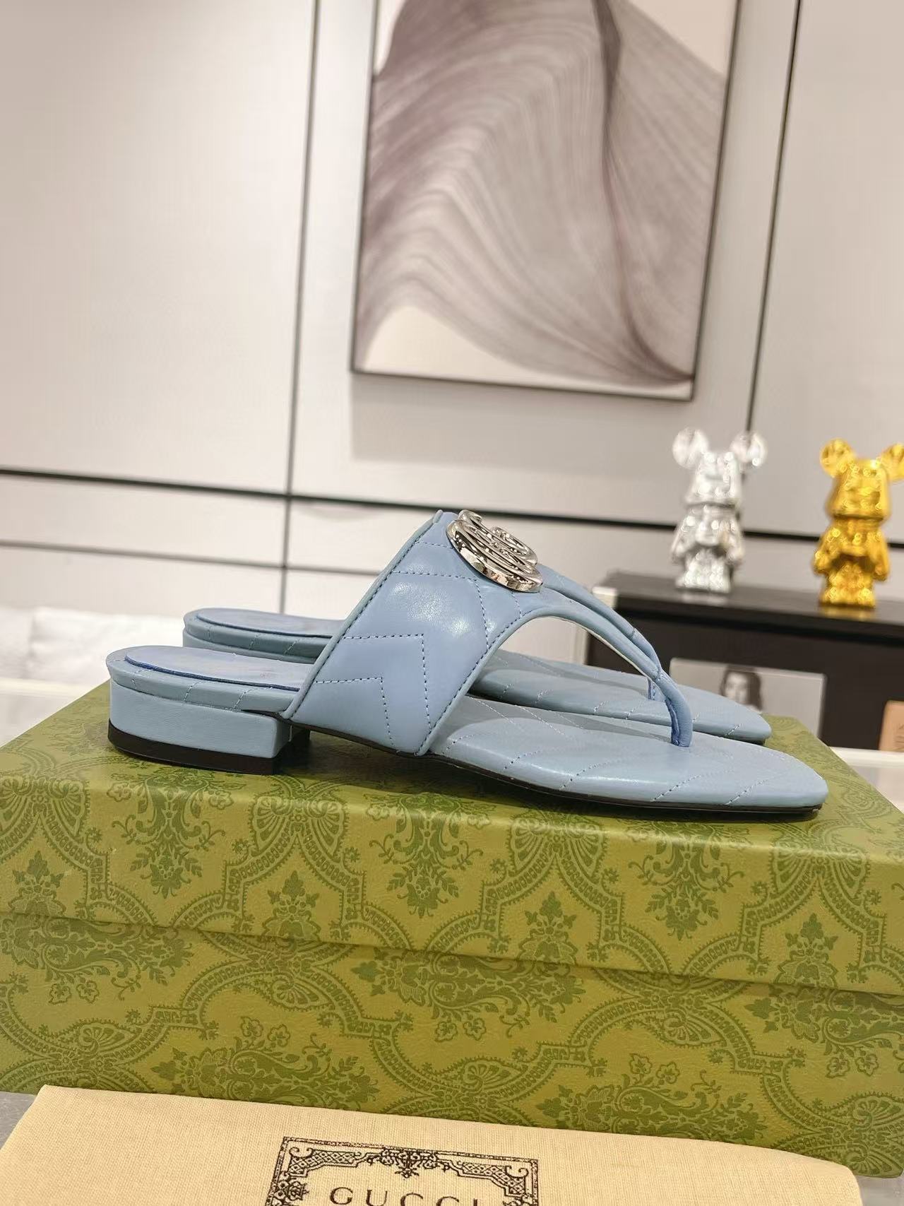 GUCC1 高品質ダブルGフリップフロップ【50％割引+送料無料】