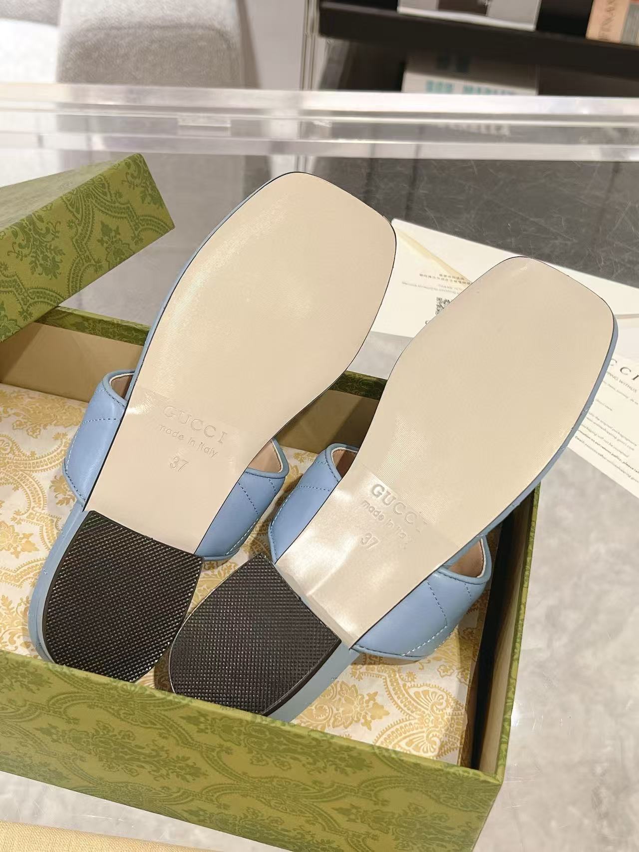 GUCC1 高品質ダブルGフリップフロップ【50％割引+送料無料】