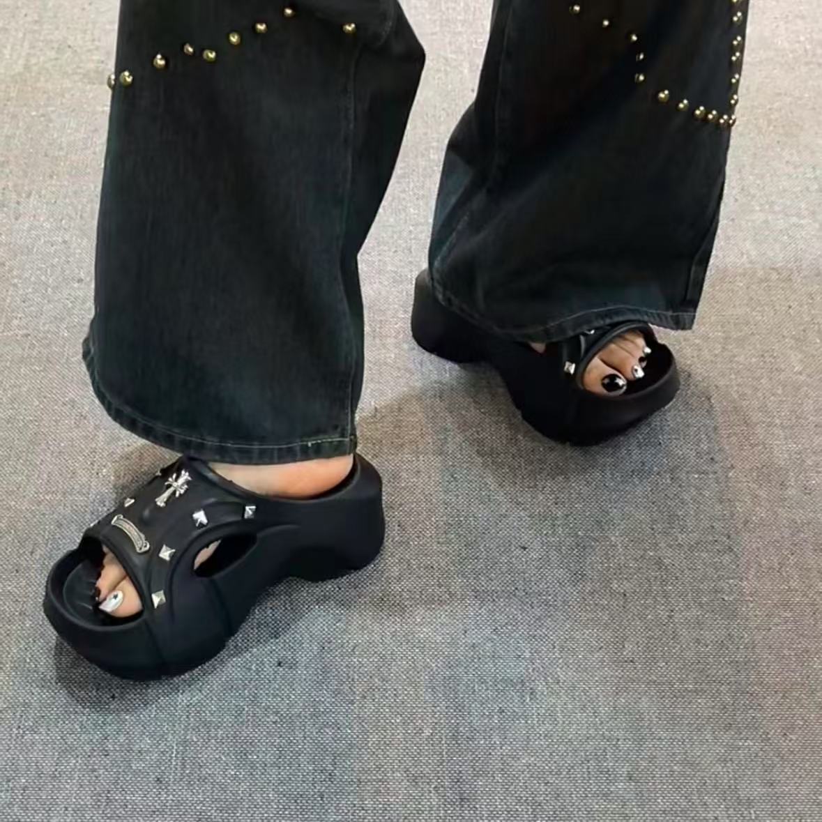 Chr0me Heartsの高品質プラットフォームスリッパ【50％割引+送料無料】