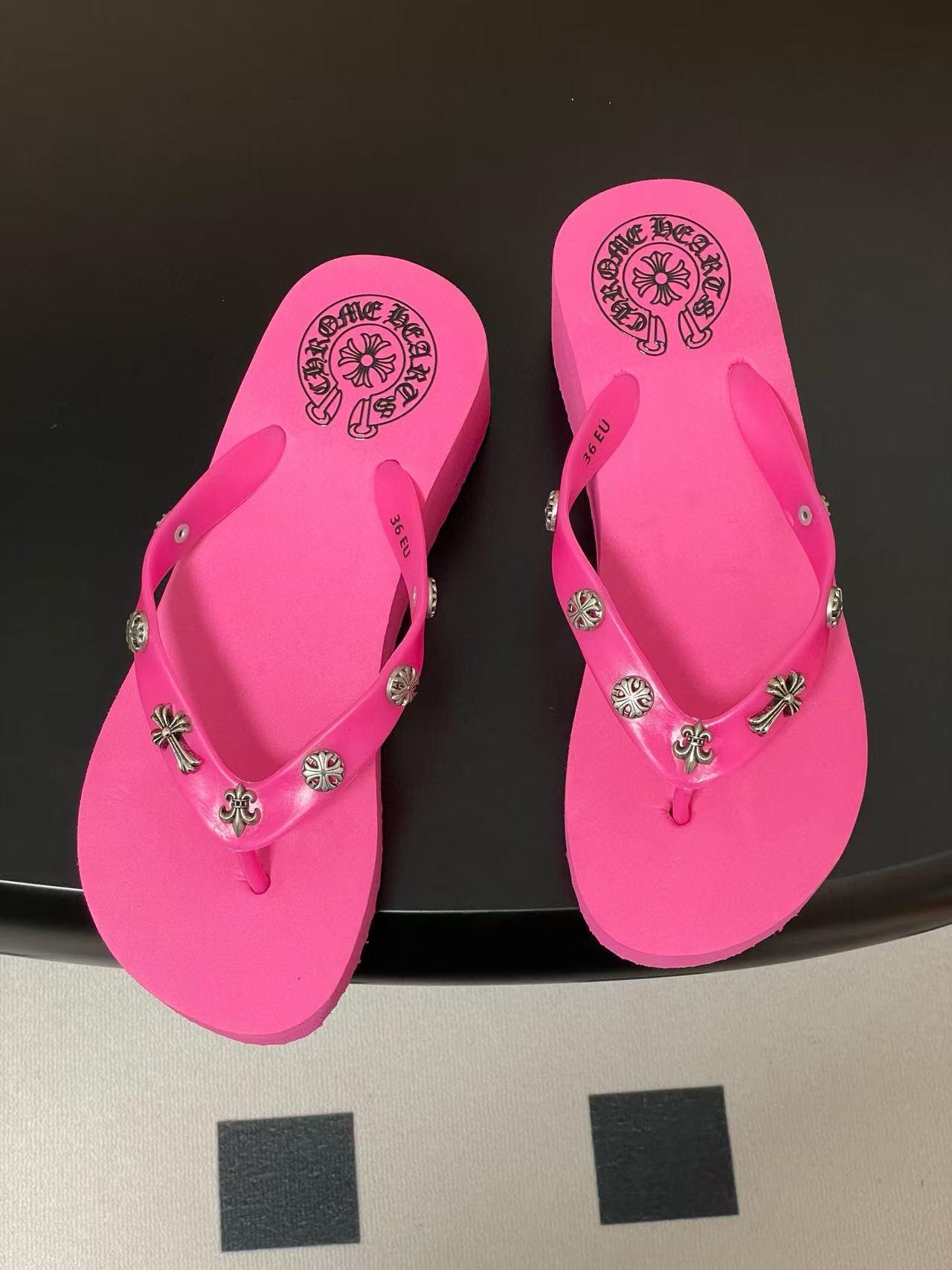 Chr0me Heartsの高品質プラットフォームフリップフロップ【50％割引+送料無料】