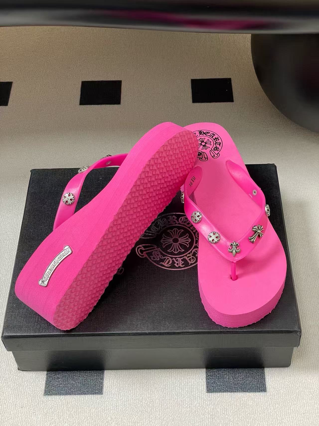 Chr0me Heartsの高品質プラットフォームフリップフロップ【50％割引+送料無料】