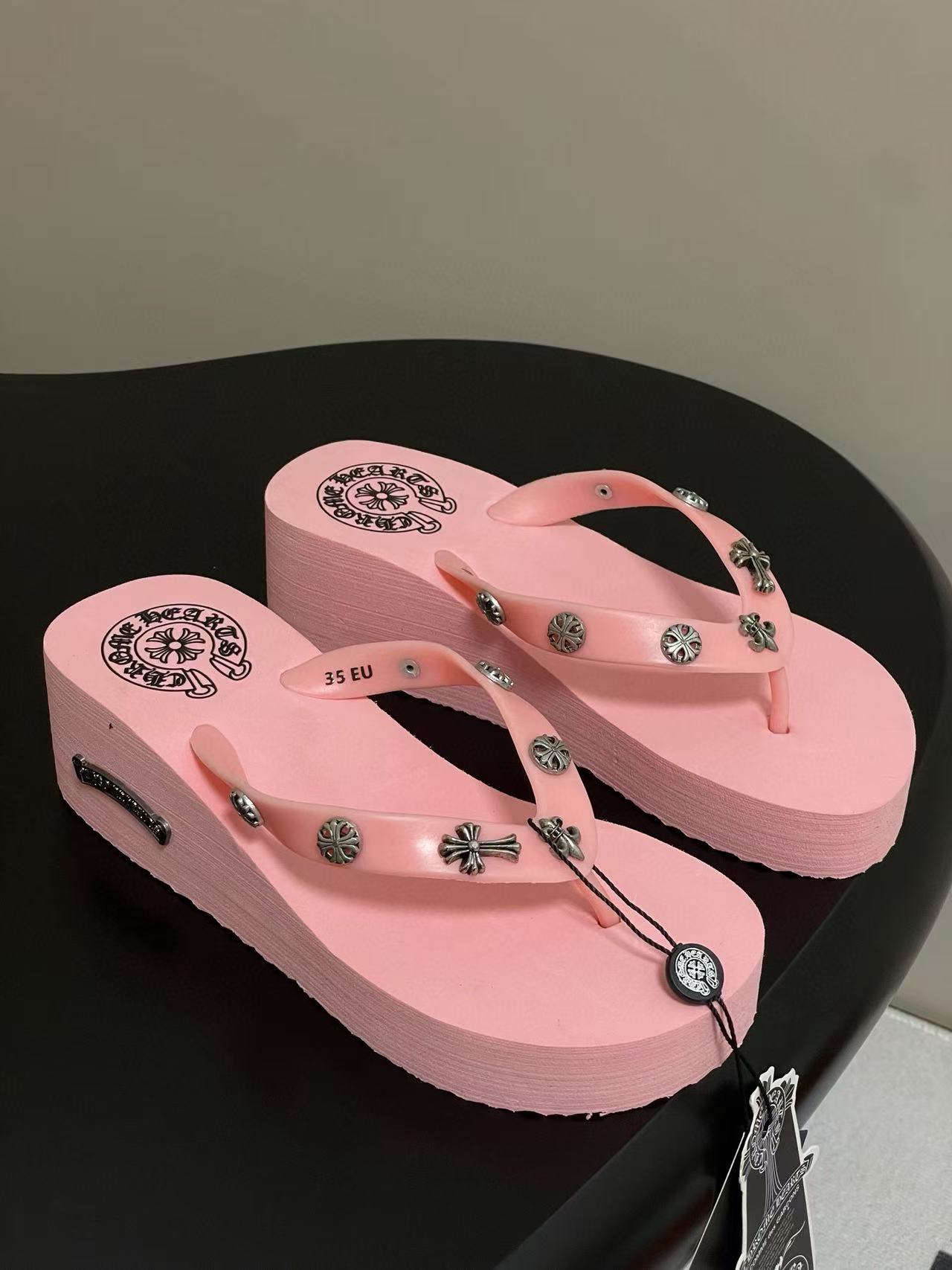 Chr0me Heartsの高品質プラットフォームフリップフロップ【50％割引+送料無料】