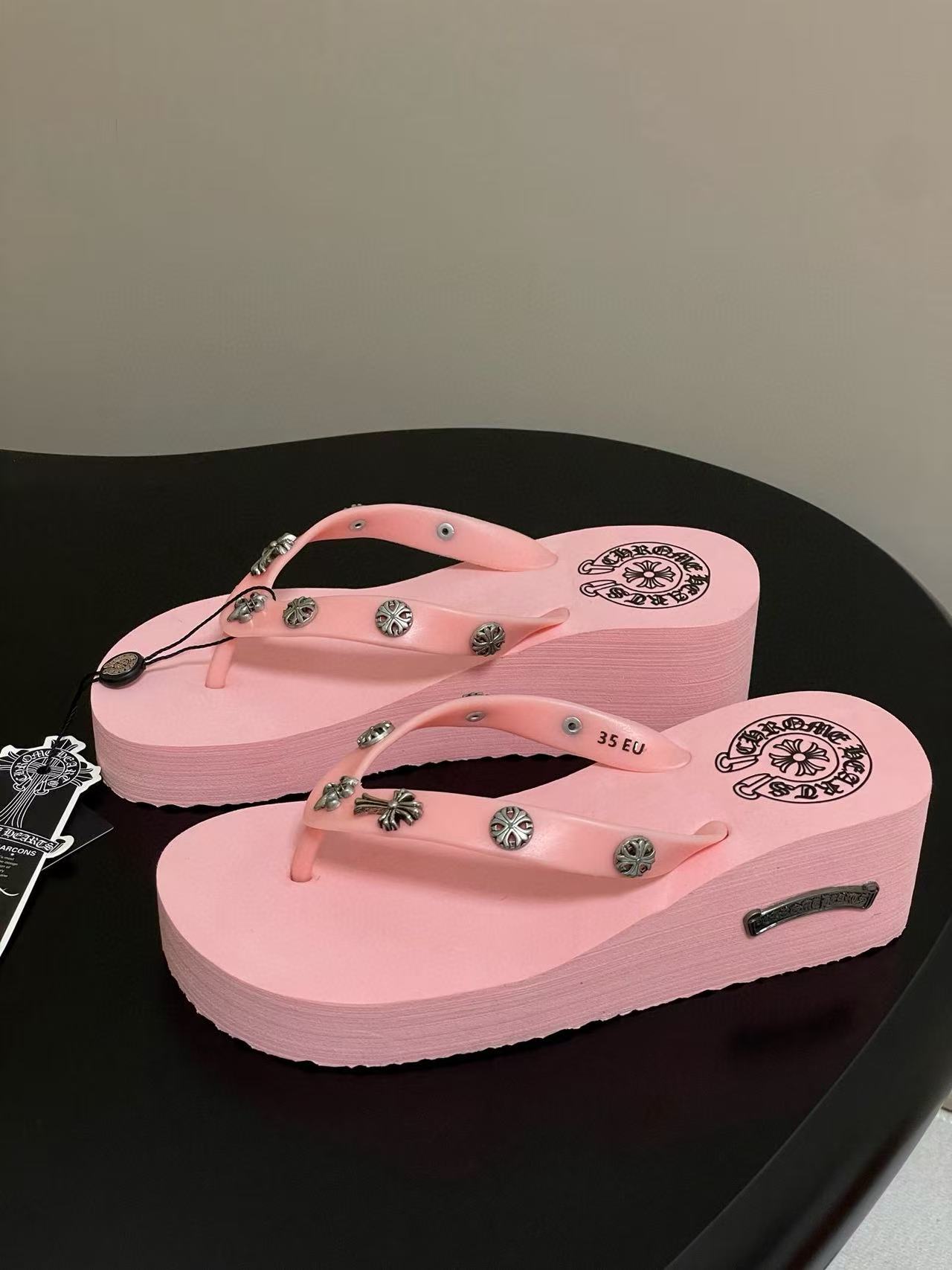 Chr0me Heartsの高品質プラットフォームフリップフロップ【50％割引+送料無料】