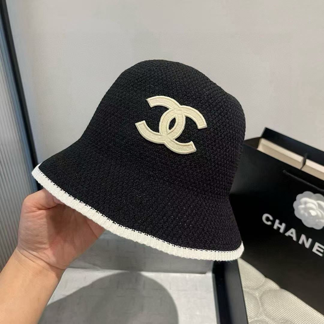 CHANE1 ブラック＆ホワイト ダブルC バケットハット【50％割引+送料無料】