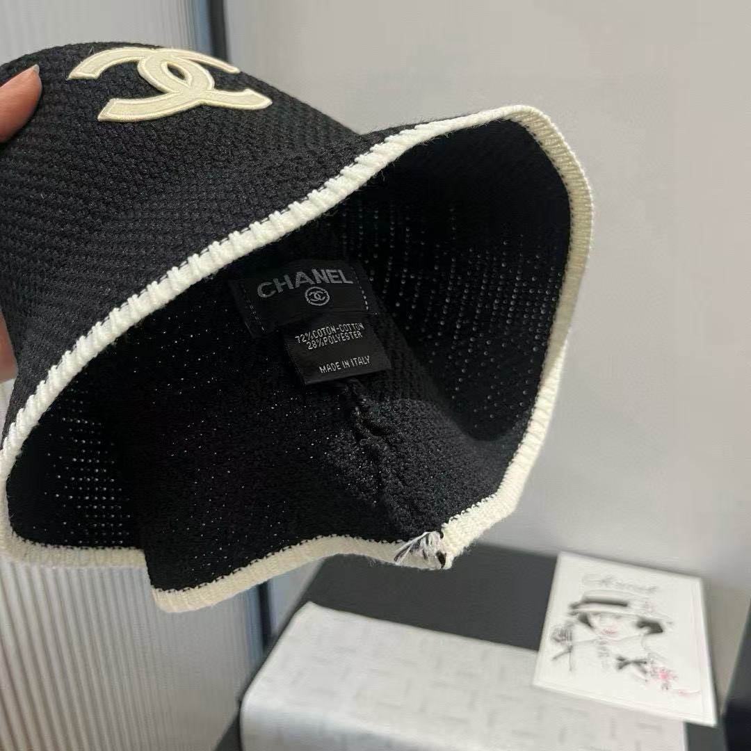 CHANE1 ブラック＆ホワイト ダブルC バケットハット【50％割引+送料無料】