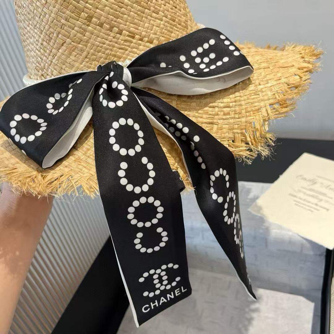 CHANE1 パールストローハット【50％割引+送料無料】