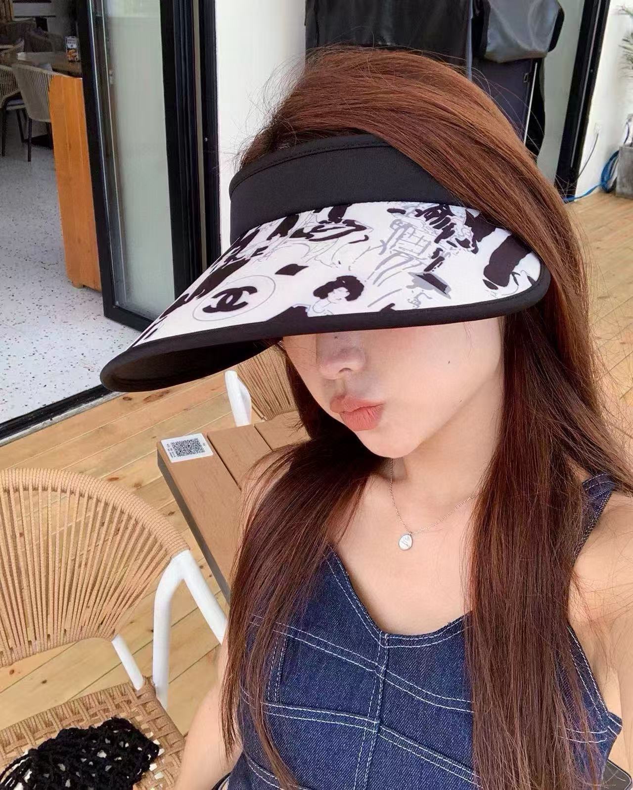 CHANE1 中空トッププリントサンハット【50％割引+送料無料】