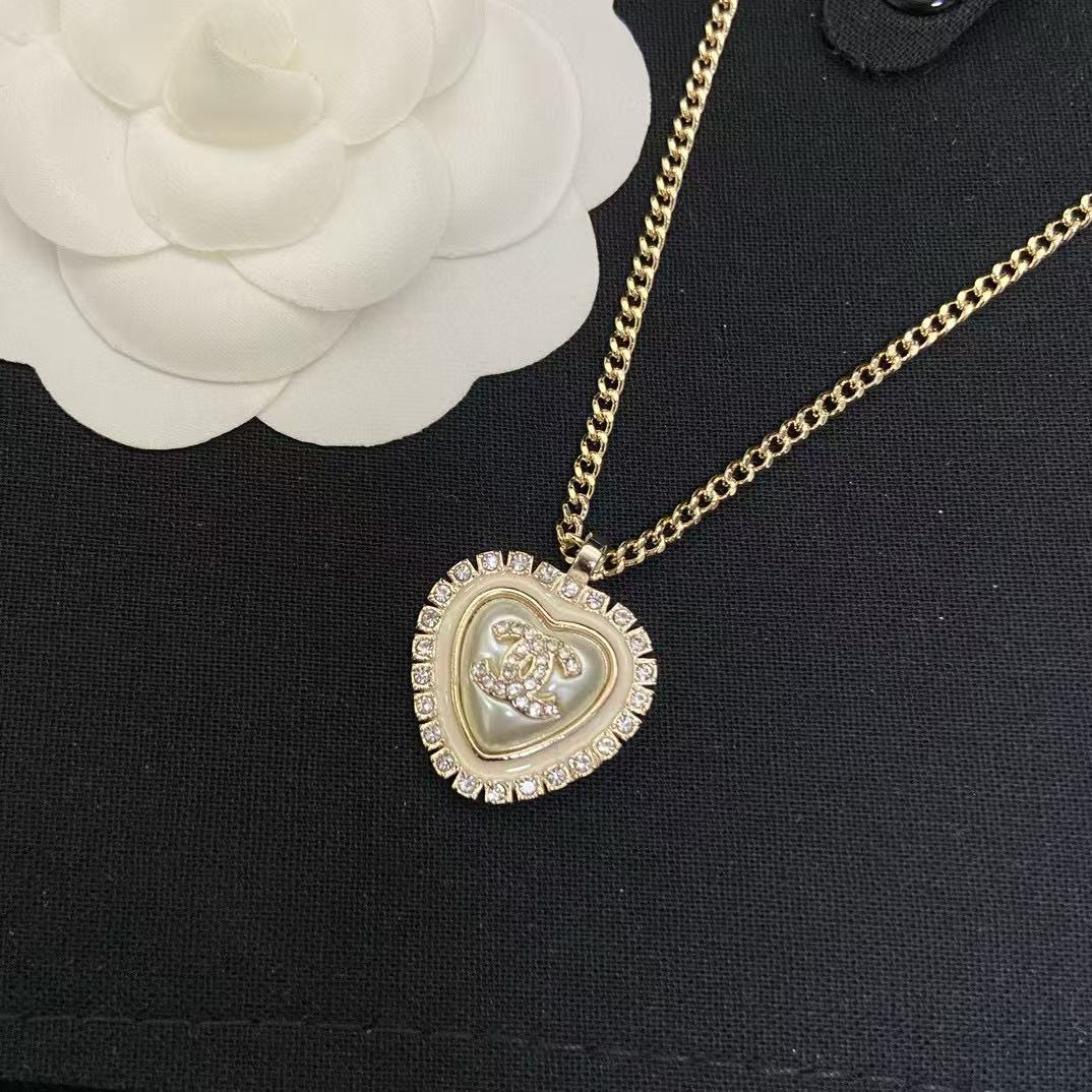 CHANE1 ダブルCハートエナメルネックレス【50％割引+送料無料】