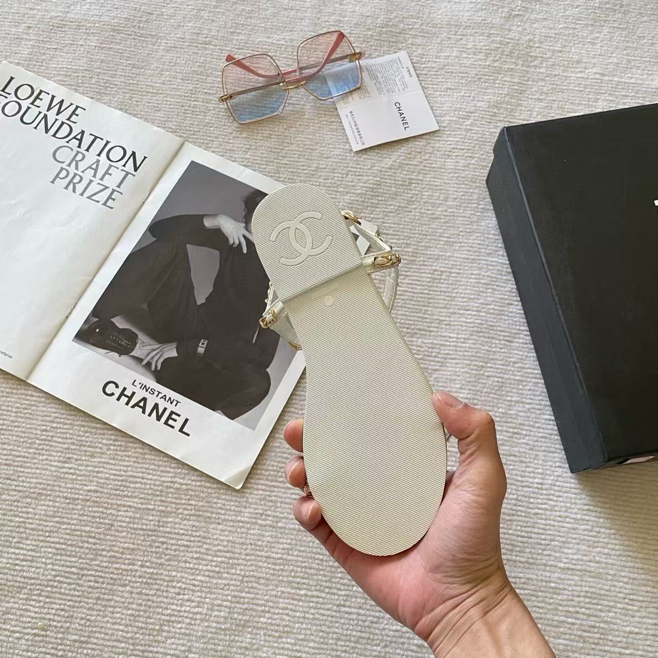 CHANE1 チェーンダブルCフラットサンダル【50％割引+送料無料】