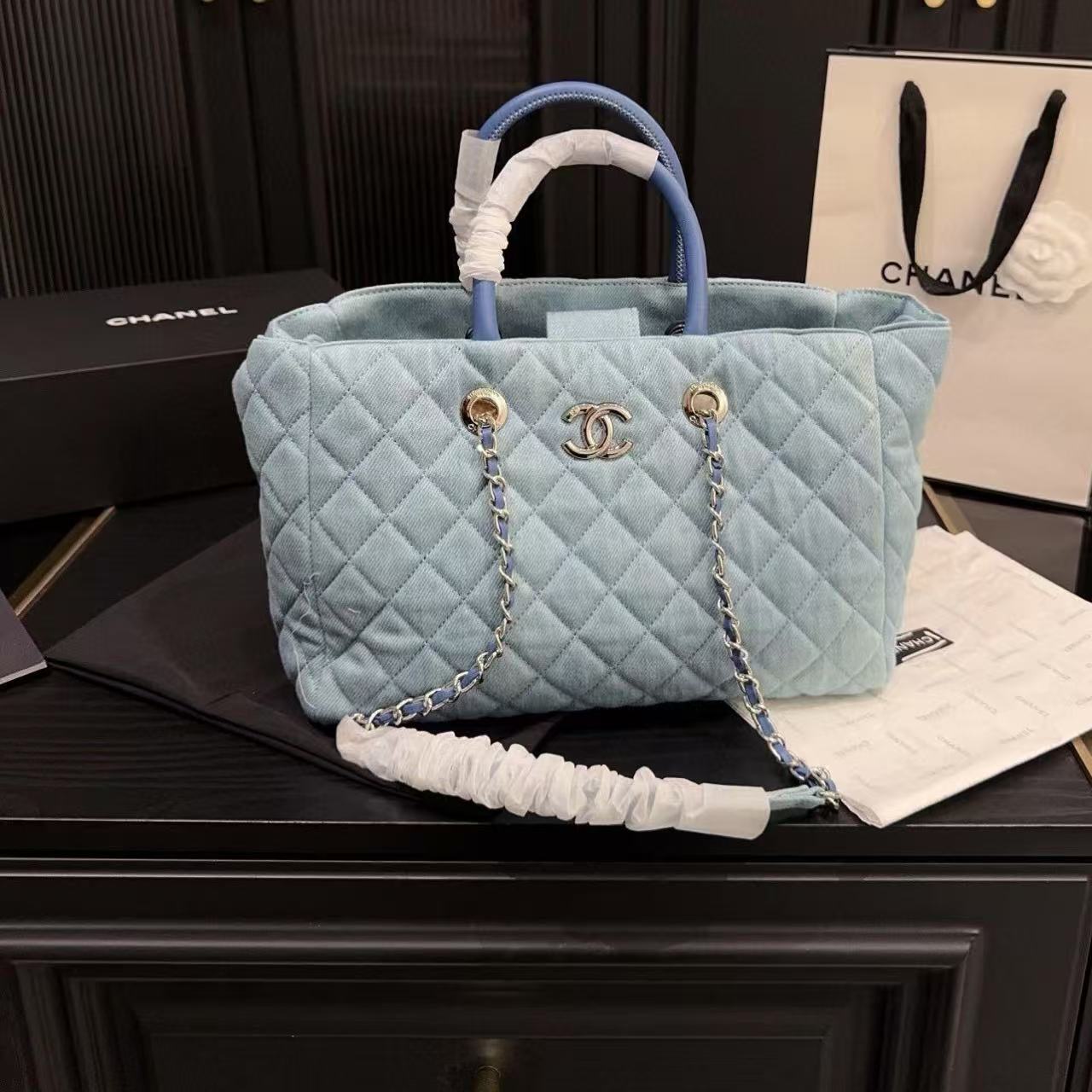 CHANE1 チェーンデニムショッピングバッグ【50％割引+送料無料】