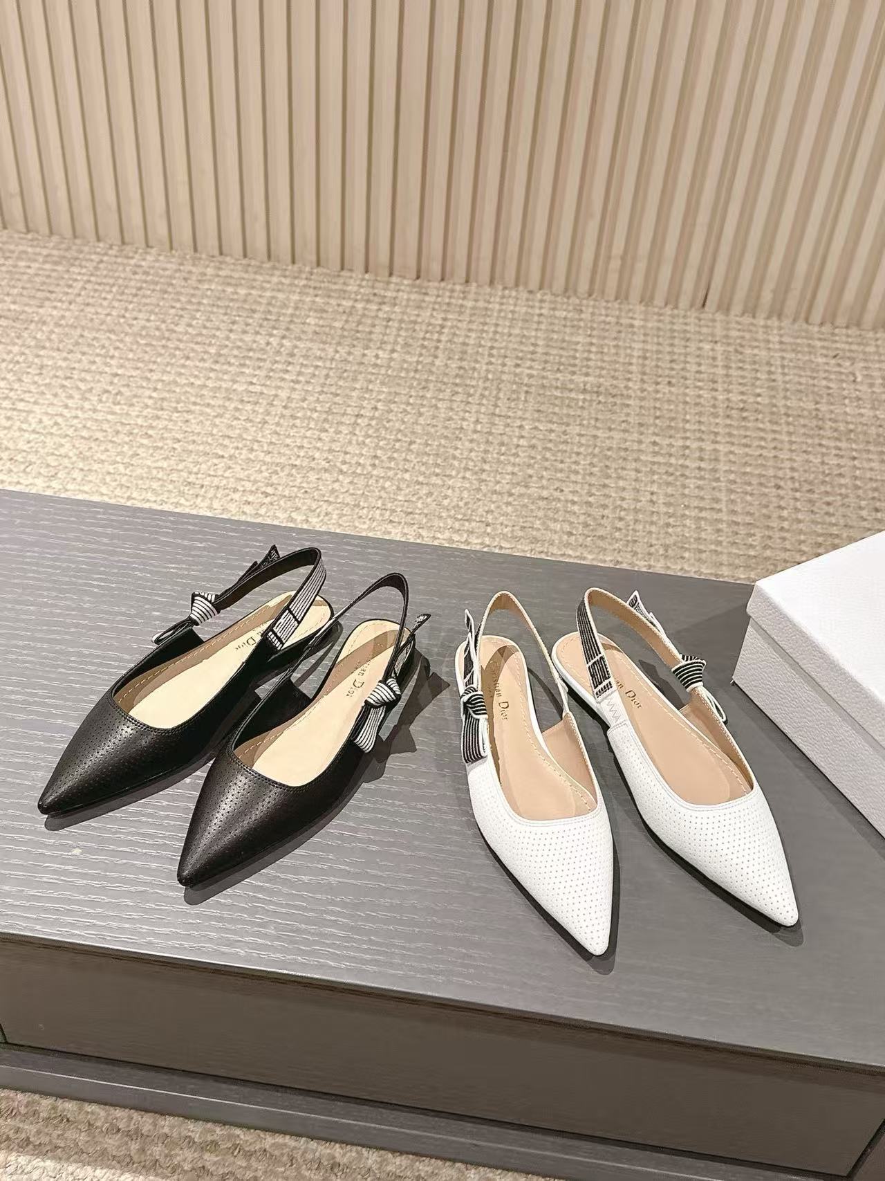 DI0R 高品質ウェビングスリングバックフラットサンダル【50％割引+送料無料】