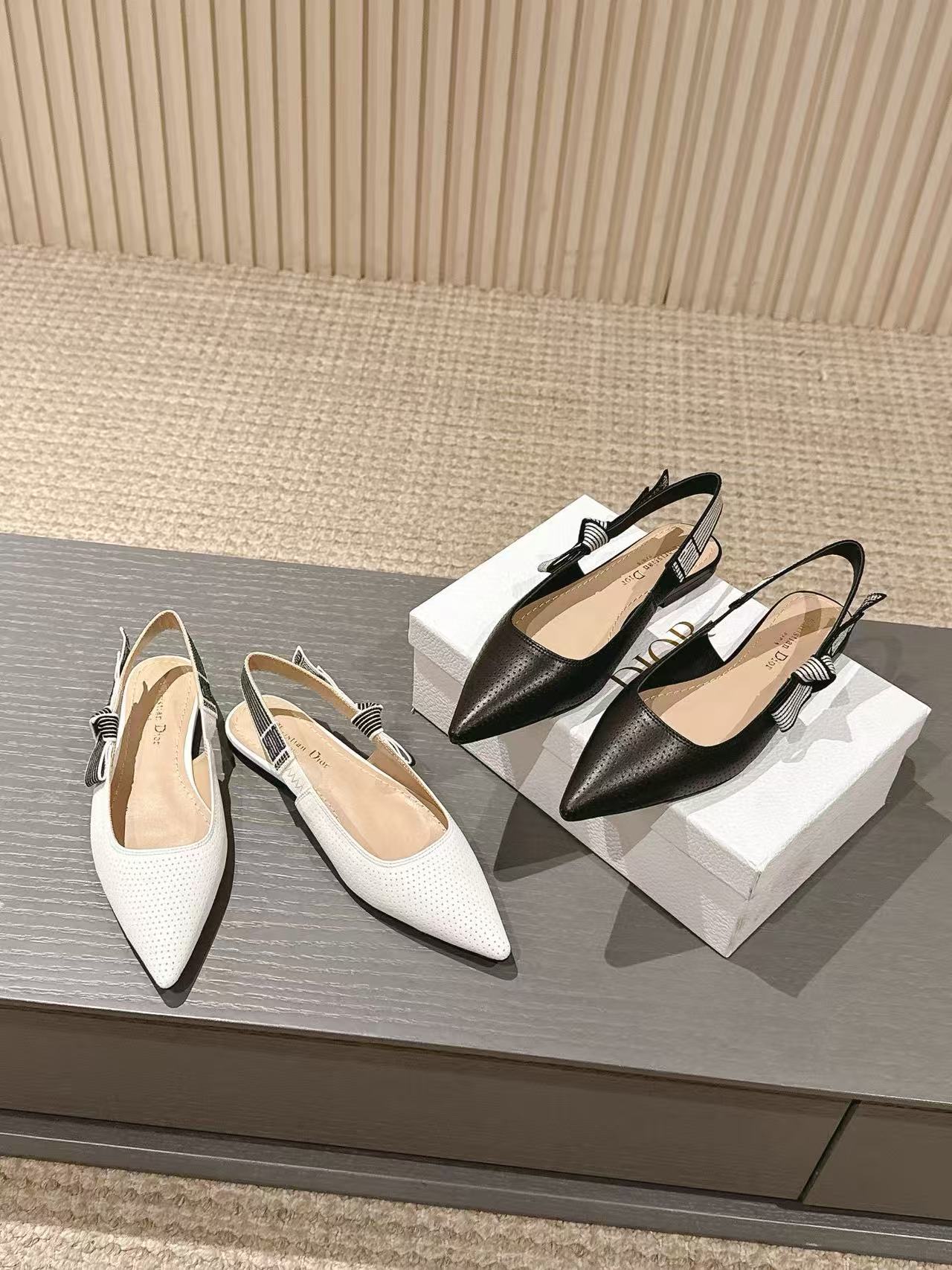 DI0R 高品質ウェビングスリングバックフラットサンダル【50％割引+送料無料】