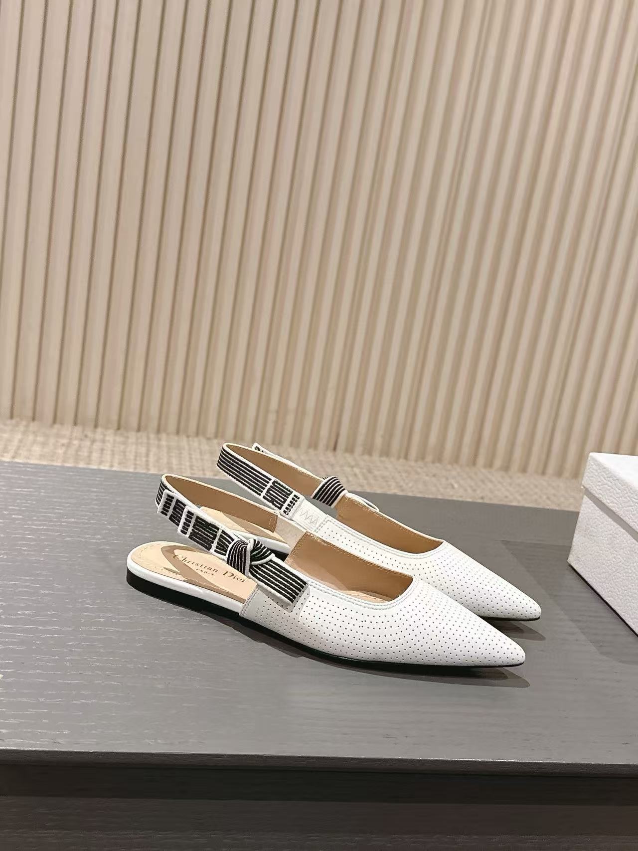 DI0R 高品質ウェビングスリングバックフラットサンダル【50％割引+送料無料】