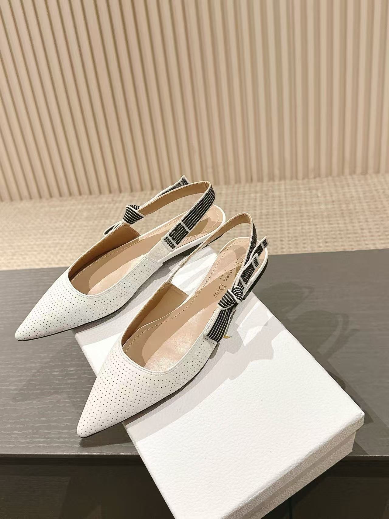 DI0R 高品質ウェビングスリングバックフラットサンダル【50％割引+送料無料】