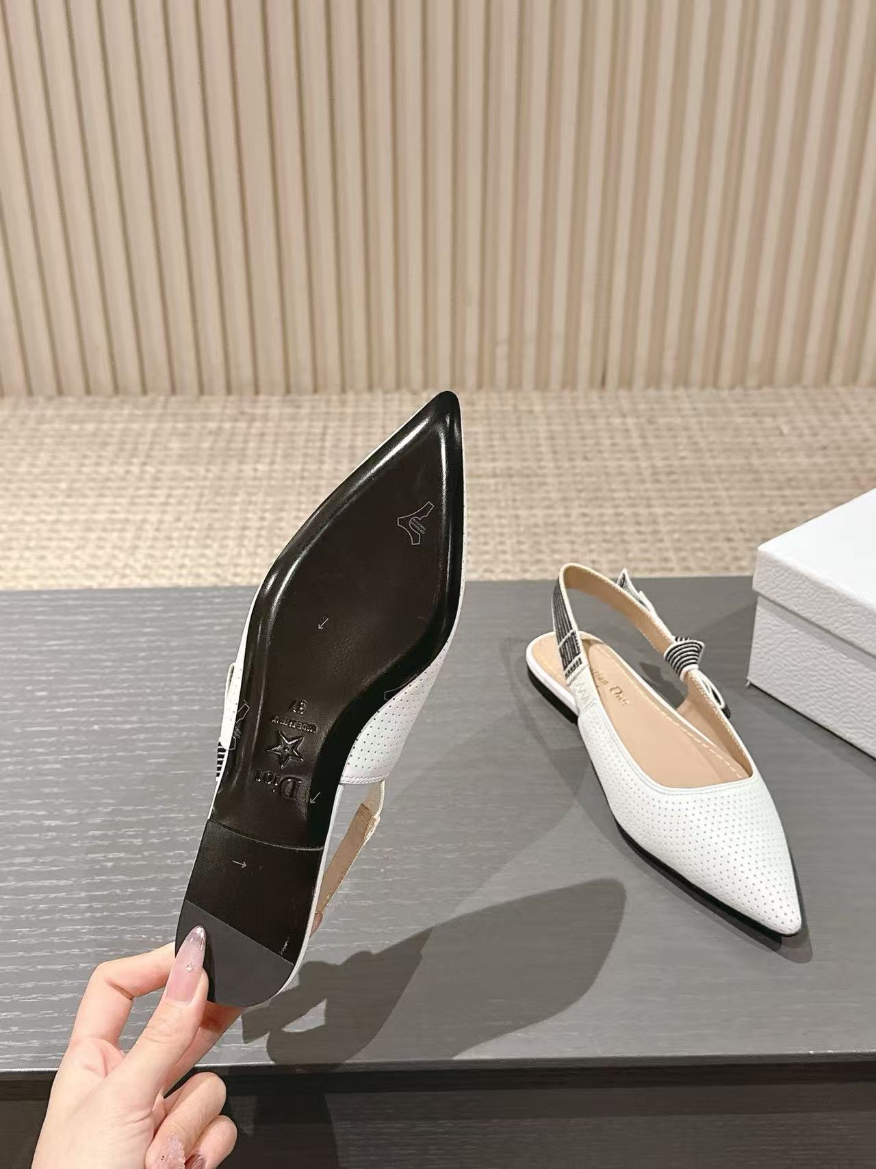 DI0R 高品質ウェビングスリングバックフラットサンダル【50％割引+送料無料】