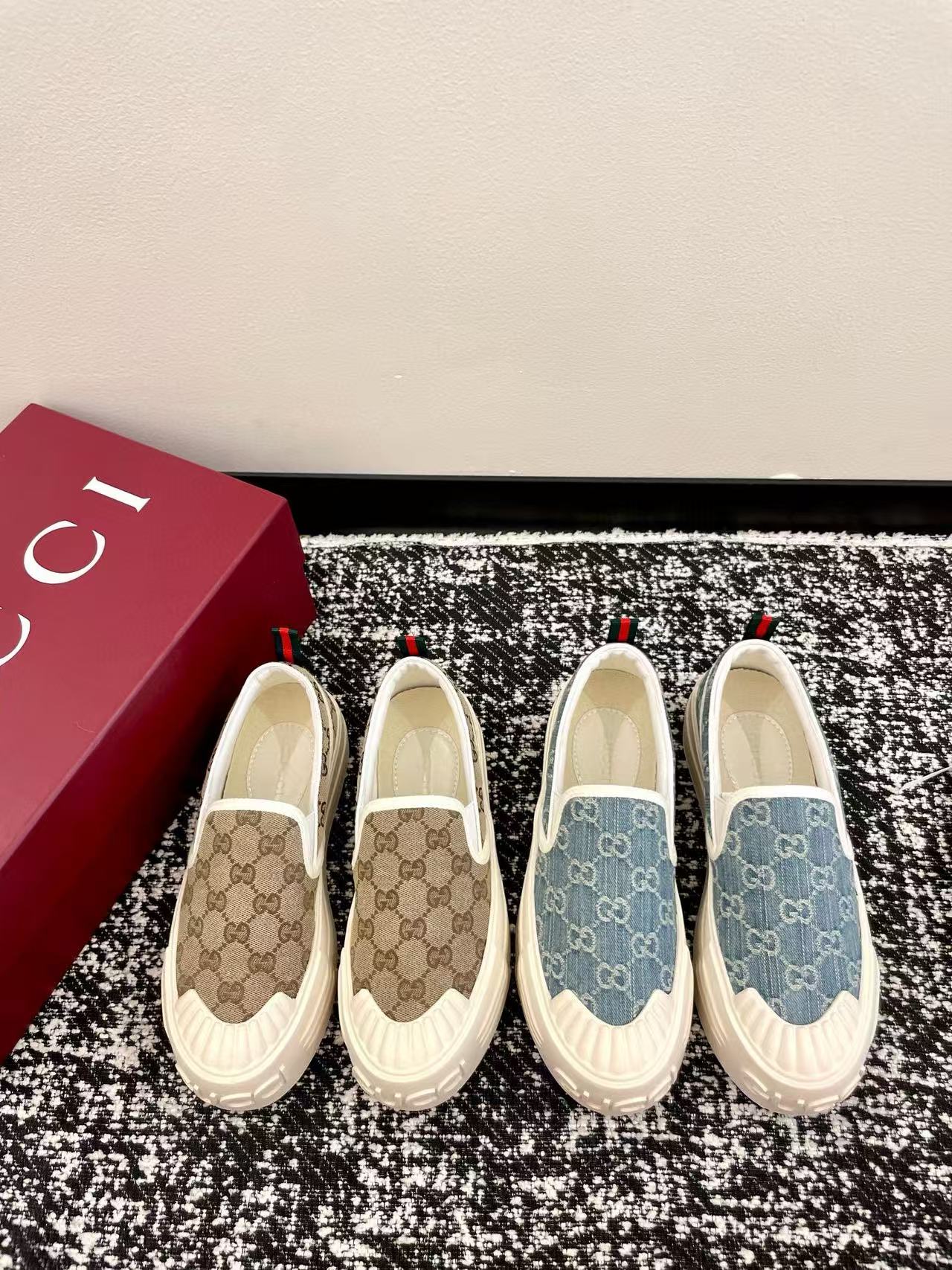 GUCC1 高品質厚底キャンバスカジュアルシューズ【50％割引+送料無料】