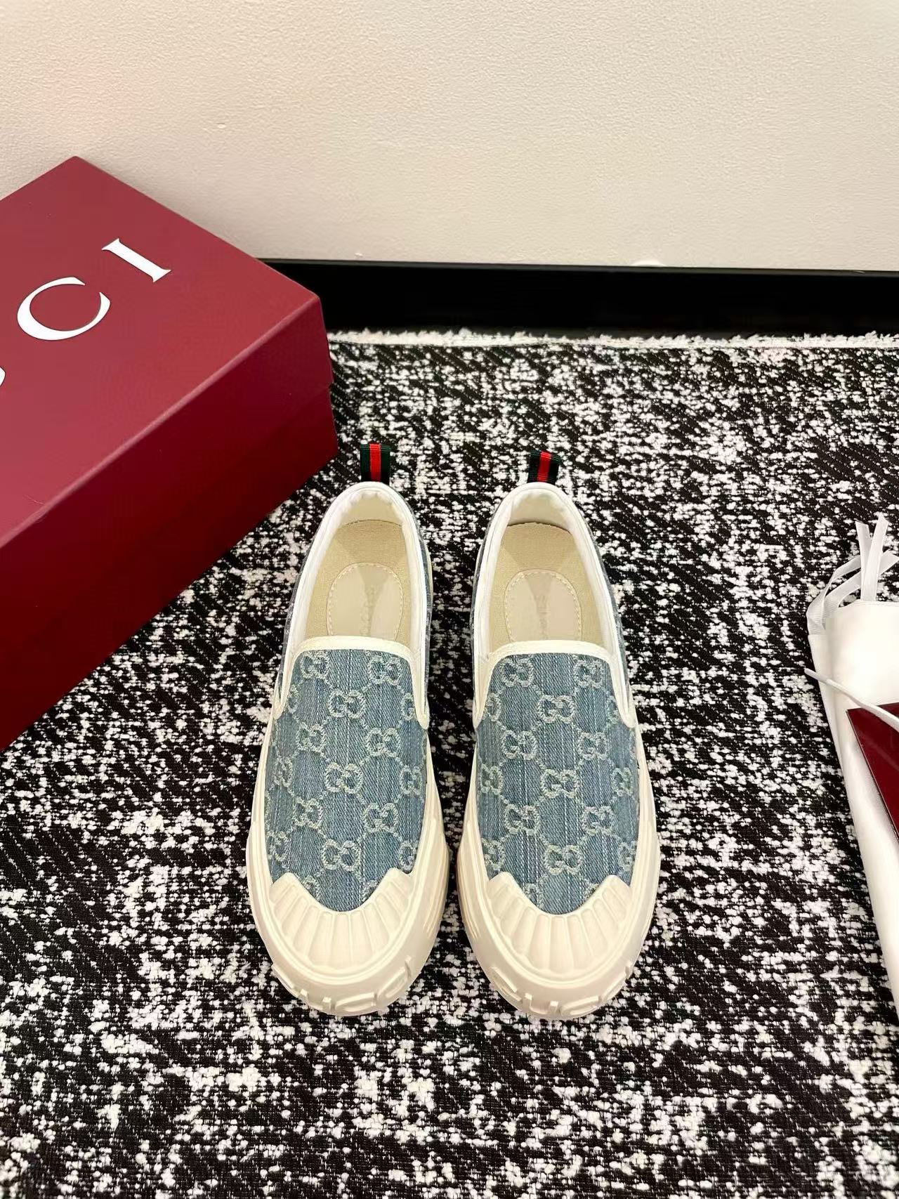 GUCC1 高品質厚底キャンバスカジュアルシューズ【50％割引+送料無料】