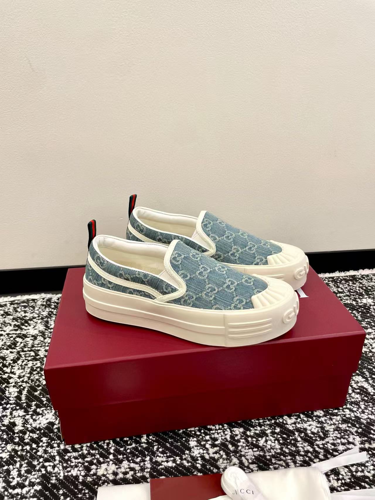 GUCC1 高品質厚底キャンバスカジュアルシューズ【50％割引+送料無料】