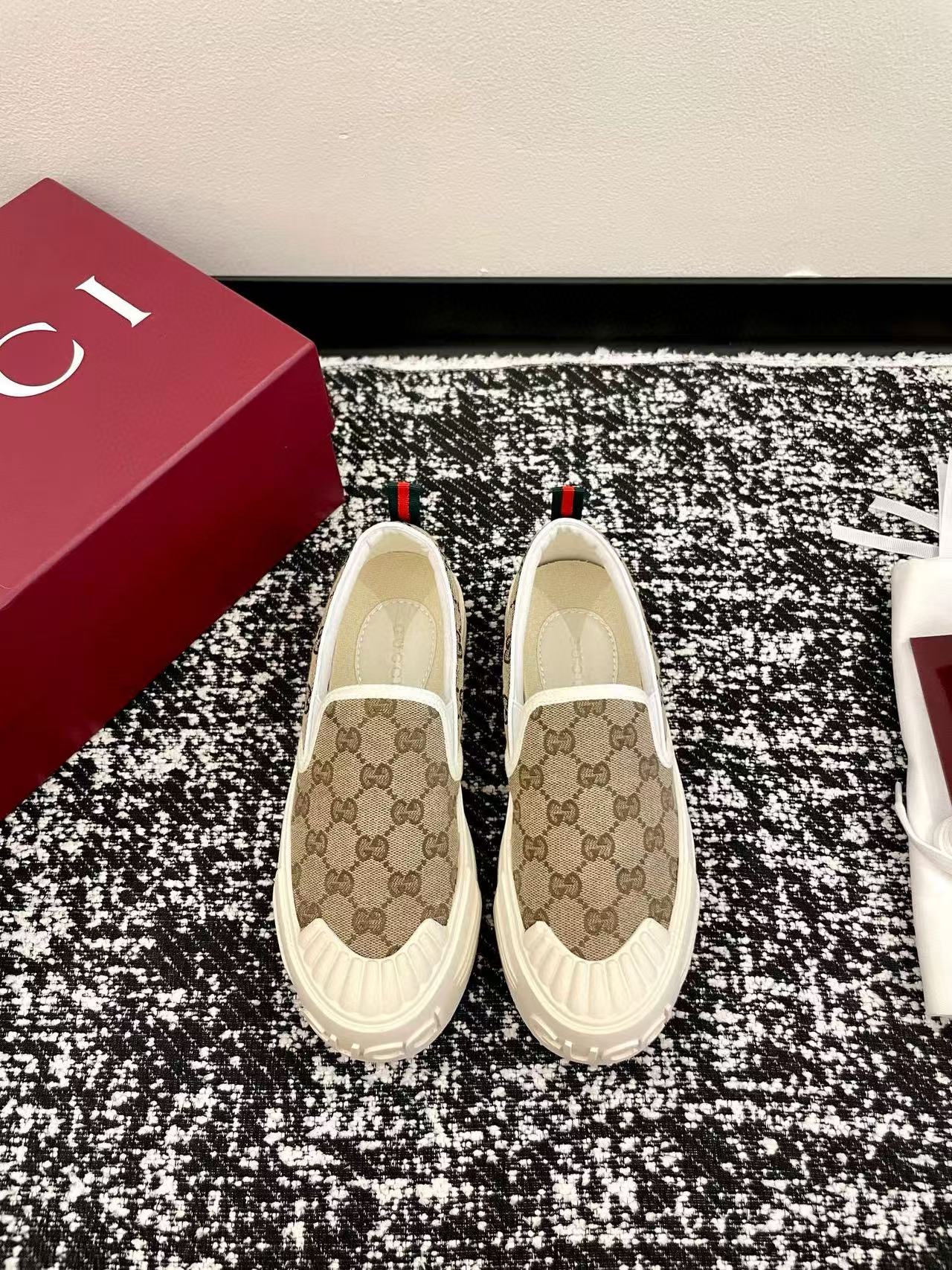 GUCC1 高品質厚底キャンバスカジュアルシューズ【50％割引+送料無料】