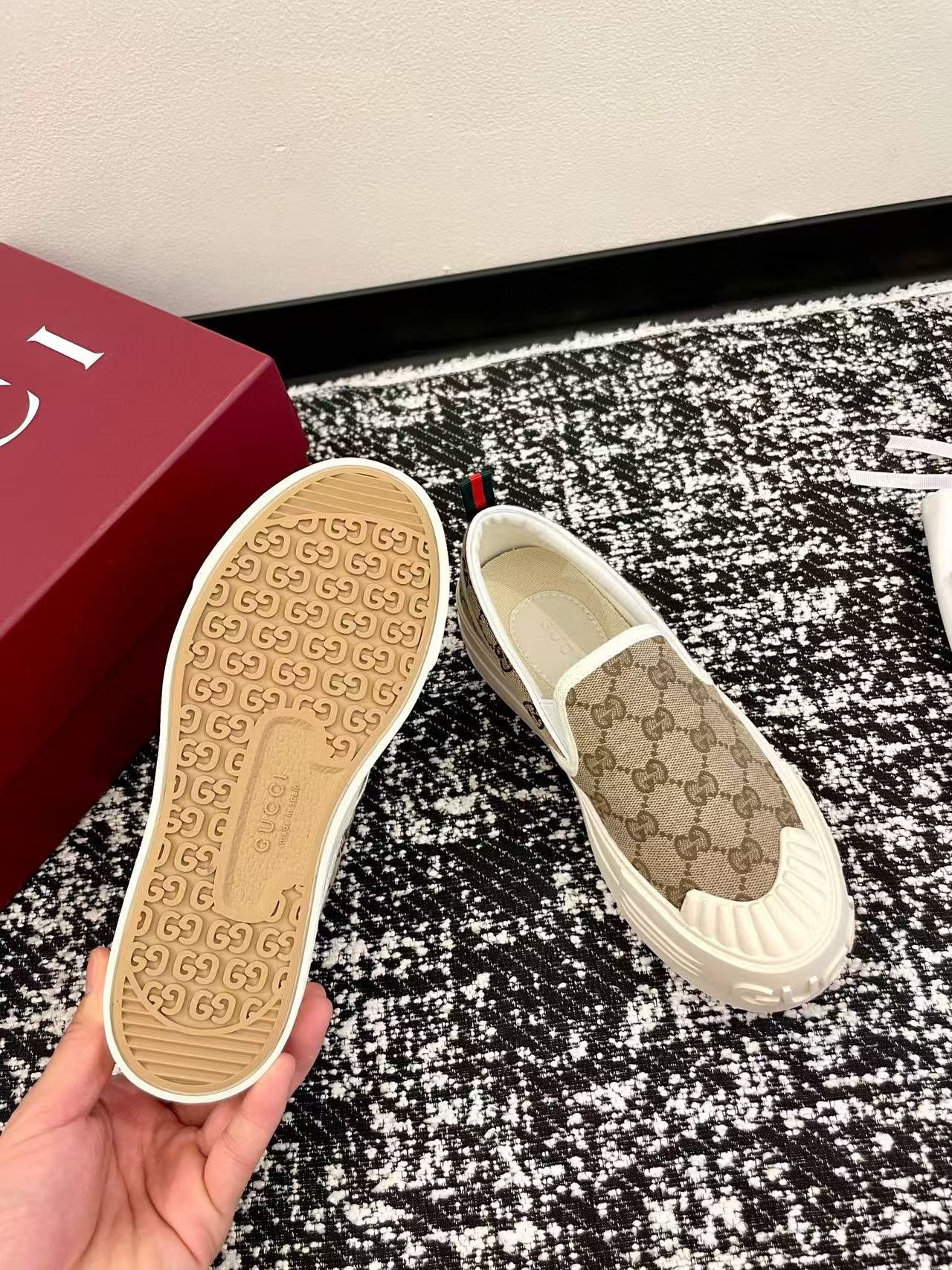 GUCC1 高品質厚底キャンバスカジュアルシューズ【50％割引+送料無料】