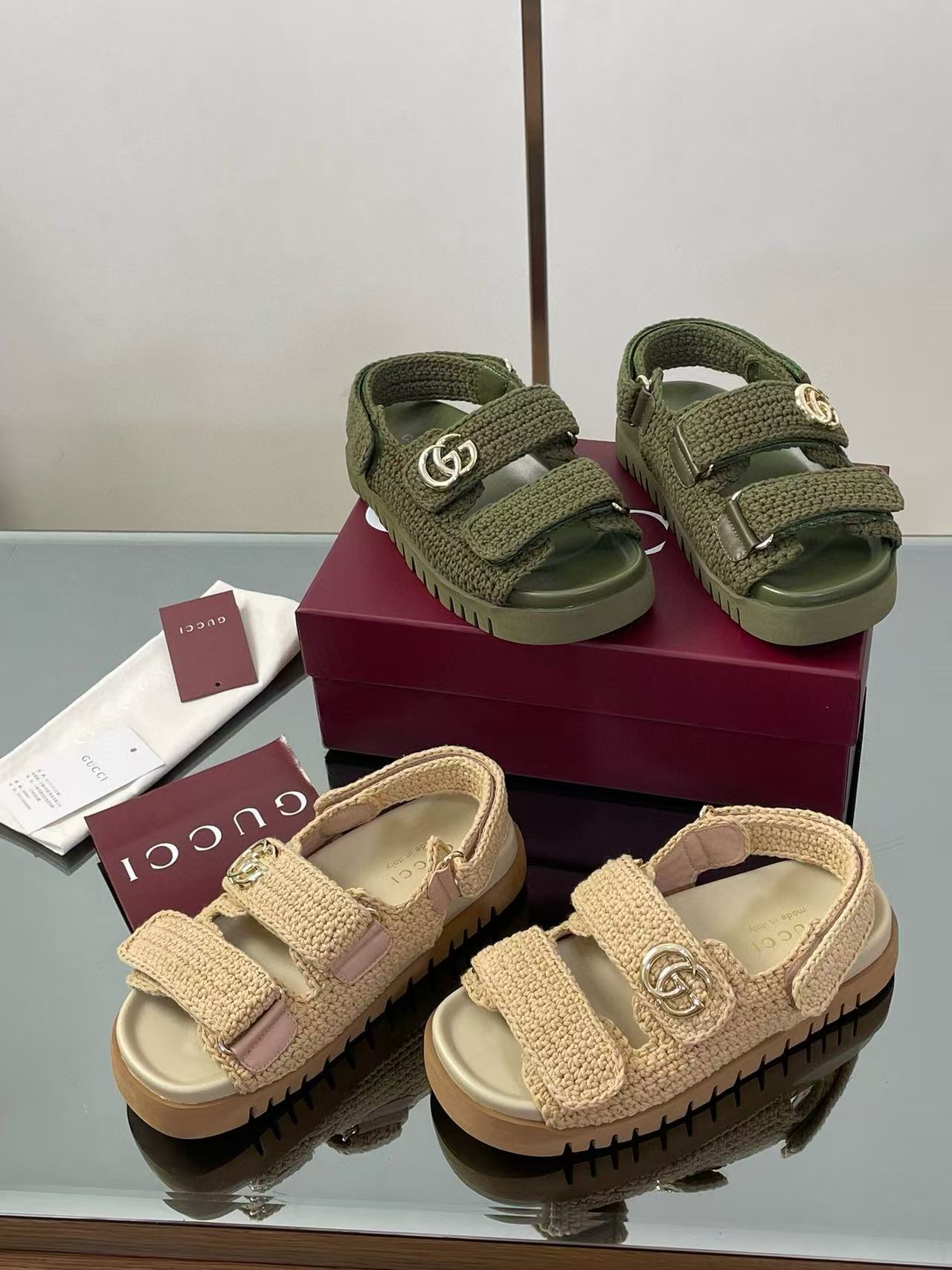 GUCC1 高品質ウールかぎ針編みビーチサンダル【50％割引+送料無料】