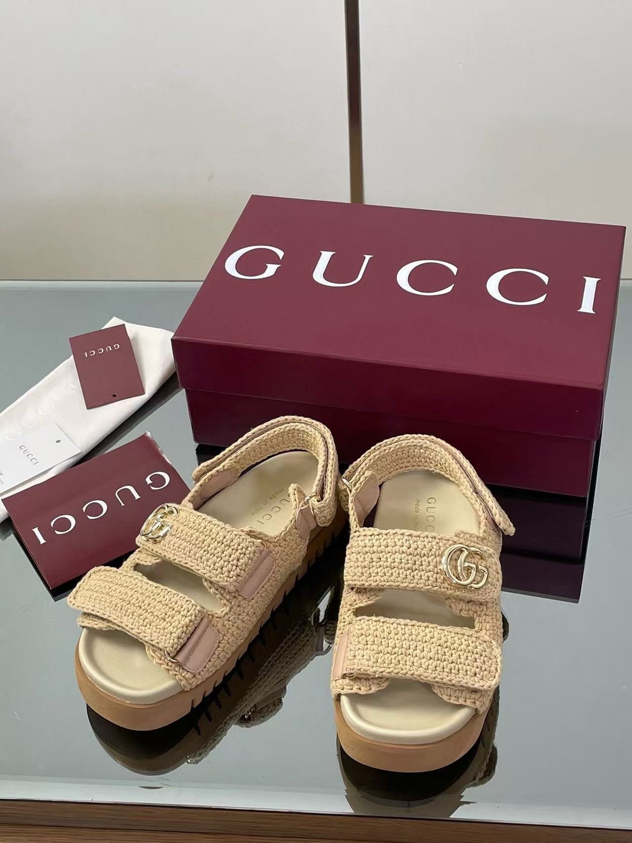 GUCC1 高品質ウールかぎ針編みビーチサンダル【50％割引+送料無料】