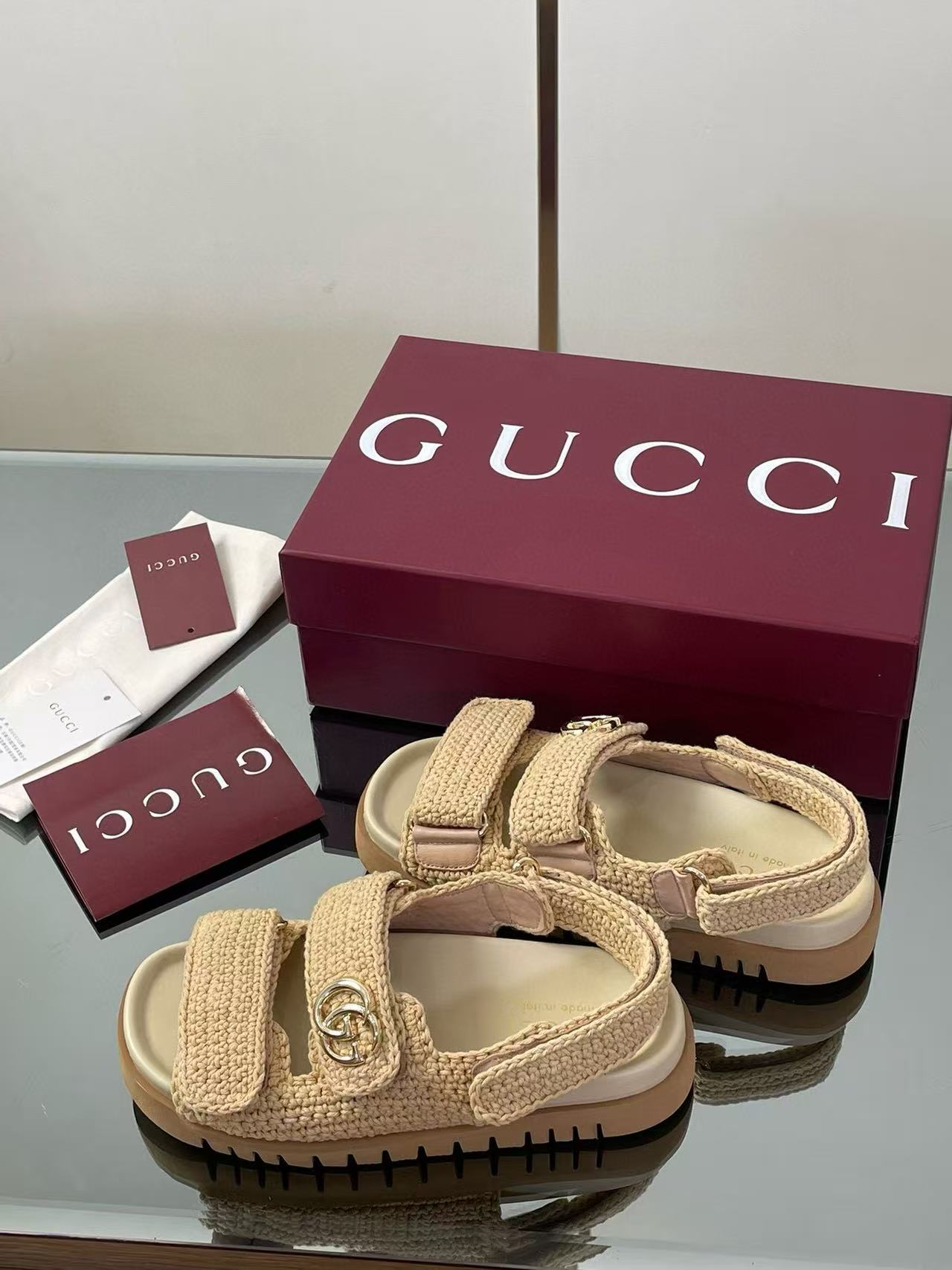 GUCC1 高品質ウールかぎ針編みビーチサンダル【50％割引+送料無料】