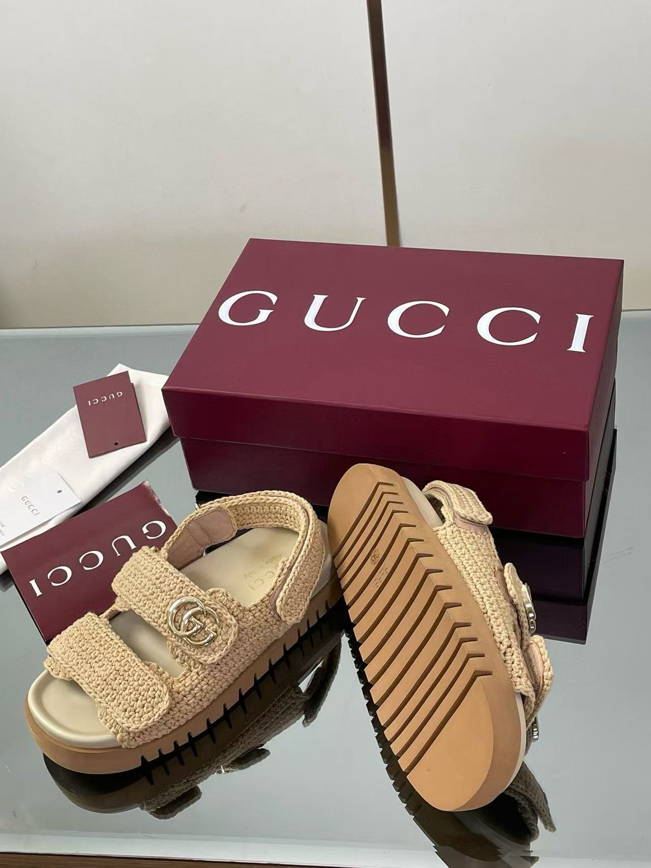 GUCC1 高品質ウールかぎ針編みビーチサンダル【50％割引+送料無料】
