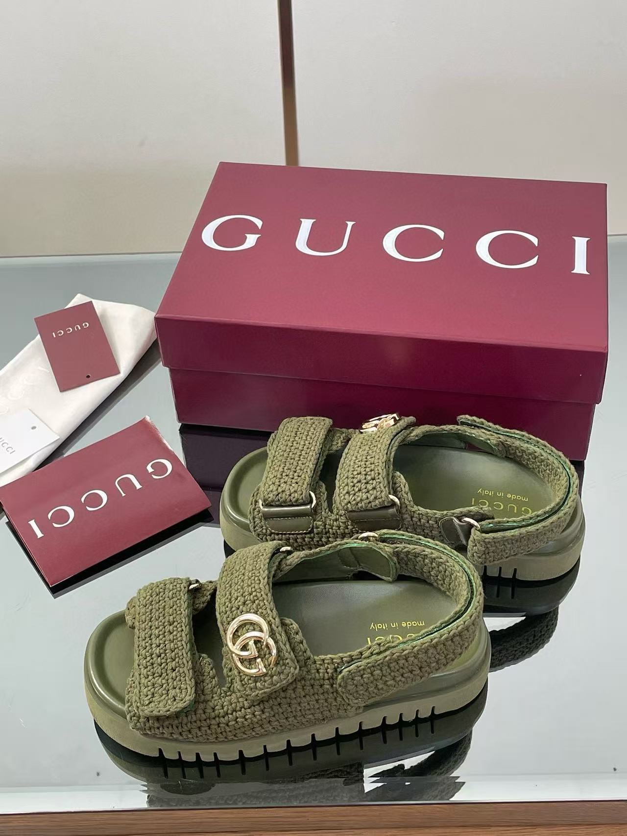 GUCC1 高品質ウールかぎ針編みビーチサンダル【50％割引+送料無料】