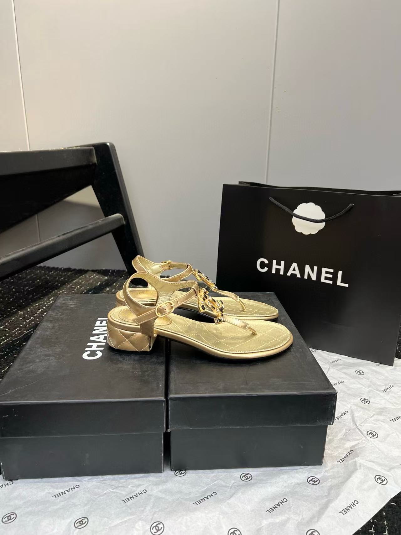 CHANE1 シンプルダブルCサンダル【50％割引+送料無料】