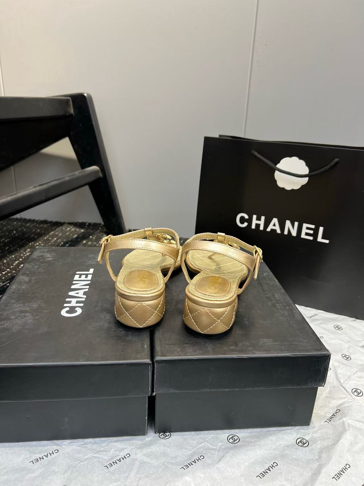 CHANE1 シンプルダブルCサンダル【50％割引+送料無料】