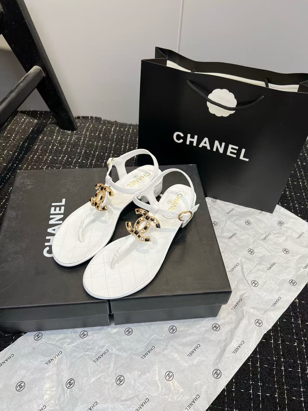 CHANE1 シンプルダブルCサンダル【50％割引+送料無料】