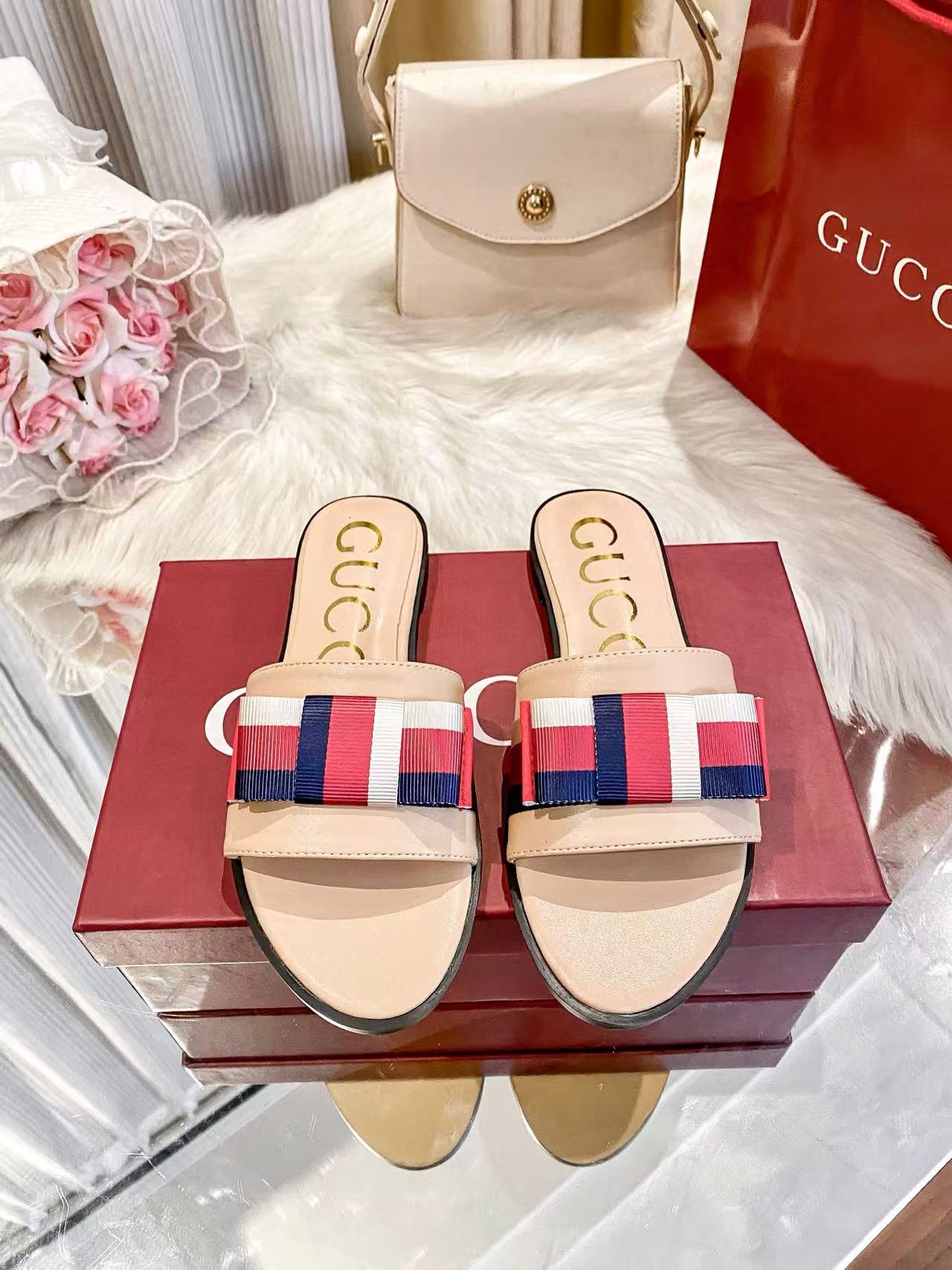 GUCC1 ダブルGバックルスリッパ【50％割引+送料無料】