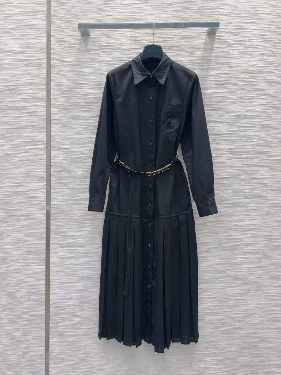LVシンプルポケット長袖ドレス【50％割引+送料無料】
