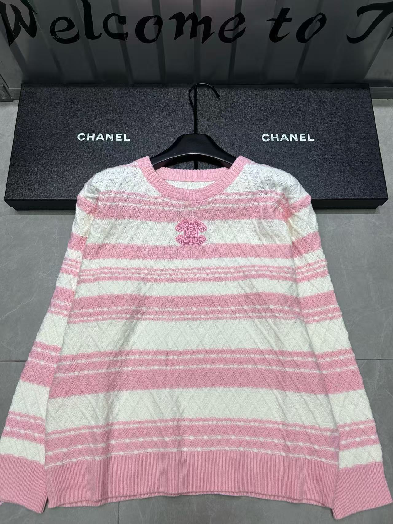 CHANE1 ダブルC ピンク＆ホワイトウール【50％割引+送料無料】