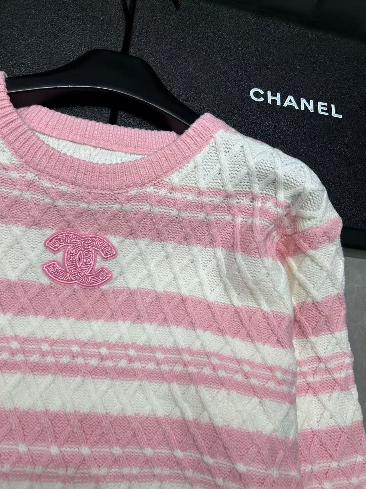 CHANE1 ダブルC ピンク＆ホワイトウール【50％割引+送料無料】