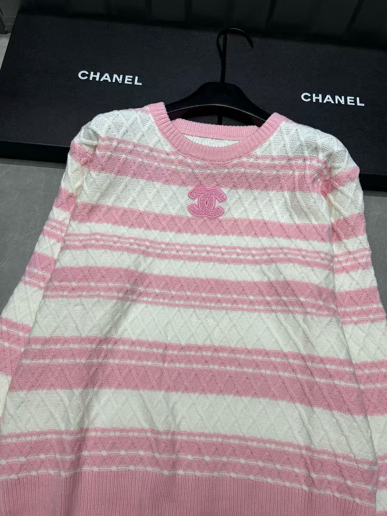 CHANE1 ダブルC ピンク＆ホワイトウール【50％割引+送料無料】