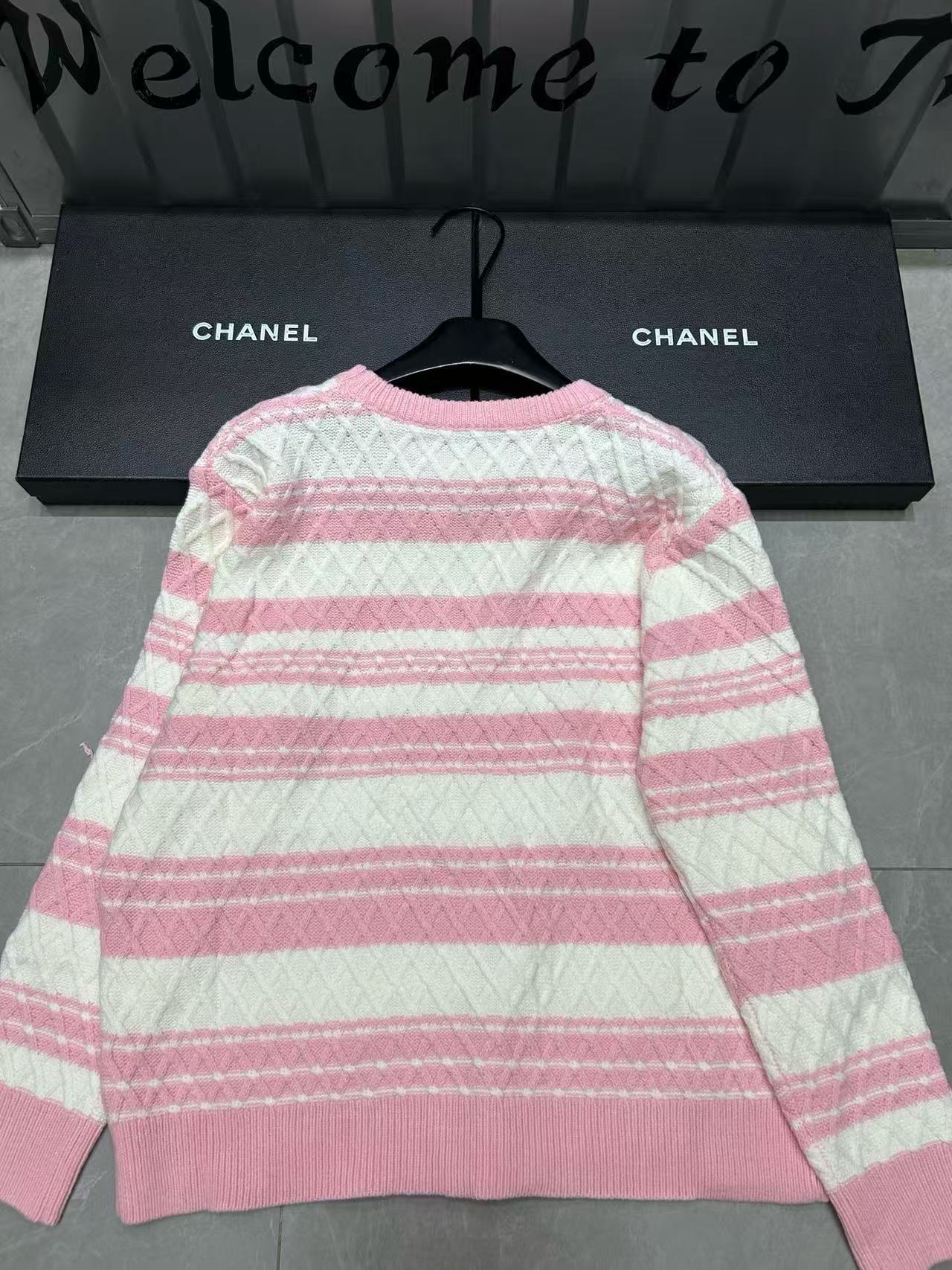 CHANE1 ダブルC ピンク＆ホワイトウール【50％割引+送料無料】