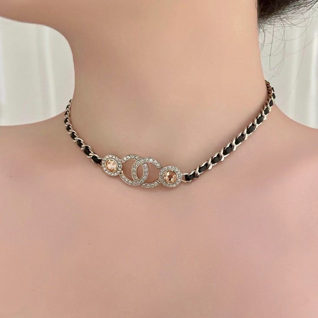 CHANE1 ダブルC ダイヤモンドネックレス【50％割引+送料無料】