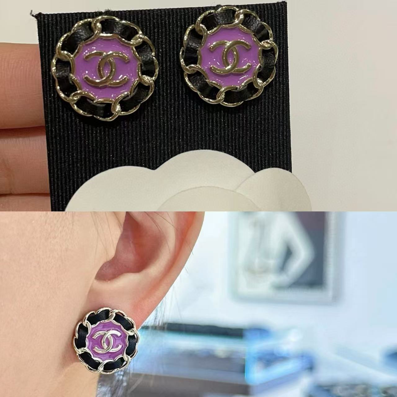 CHANE1 ラウンドダブルCイヤリング【50％割引+送料無料】