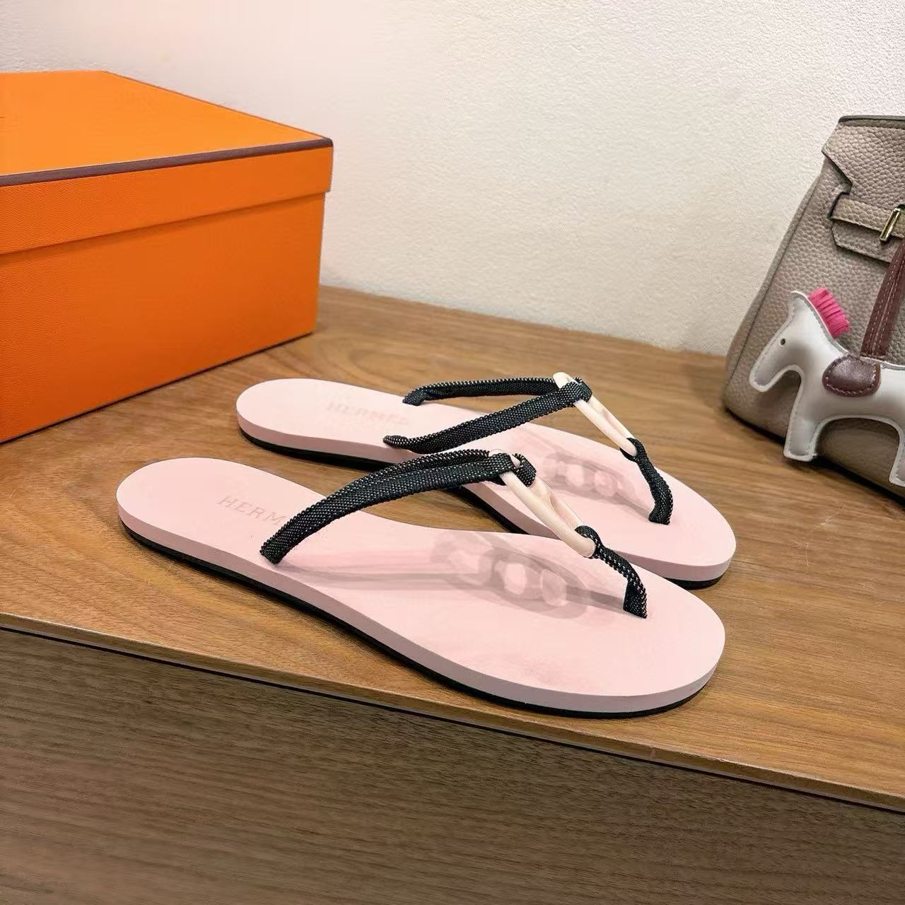 HERME5 高品質カラーマッチング豚鼻スリッパ【50％割引+送料無料】