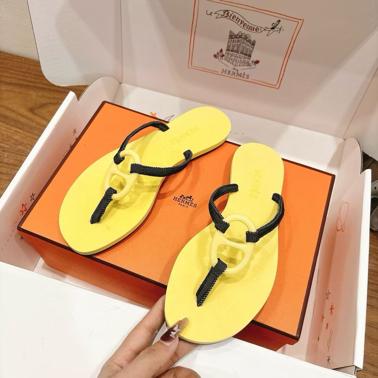 HERME5 高品質カラーマッチング豚鼻スリッパ【50％割引+送料無料】