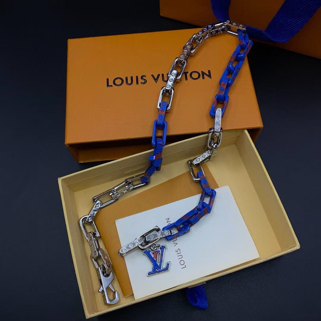 LVブルーブレスレット+ネックレス2点セット【50％割引+送料無料】