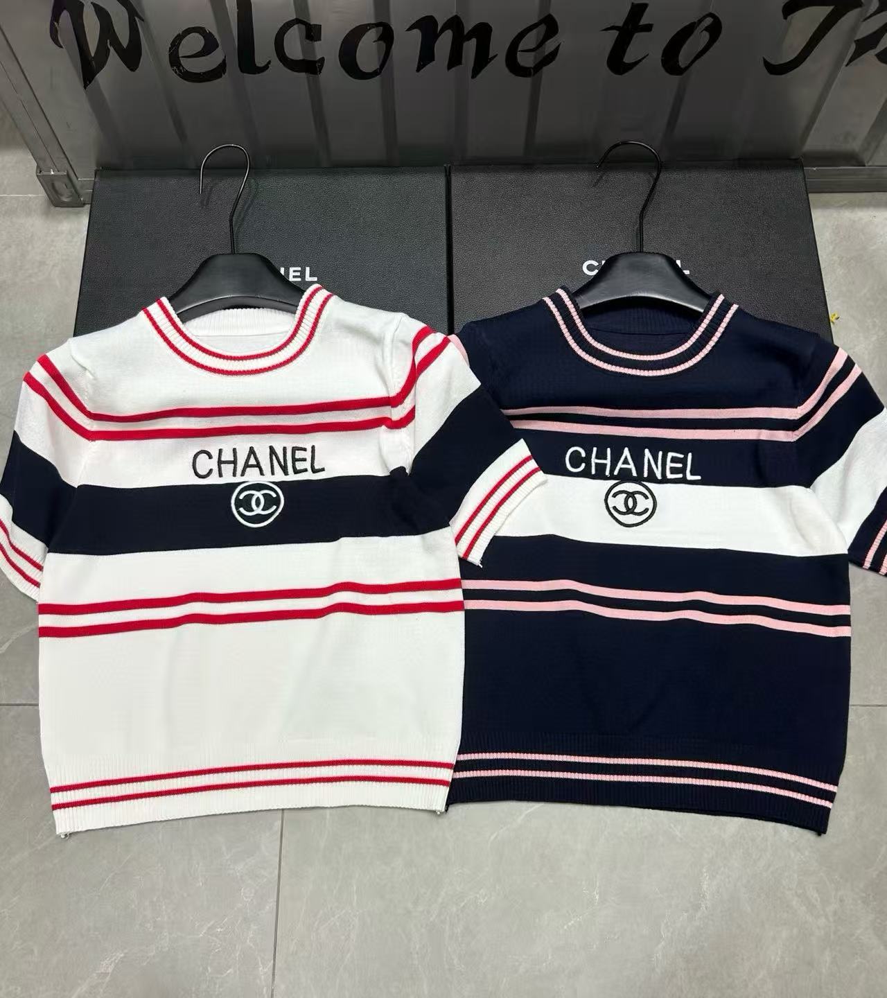 CHANE1 カラーマッチングダブルCレターセーター【50％割引+送料無料】