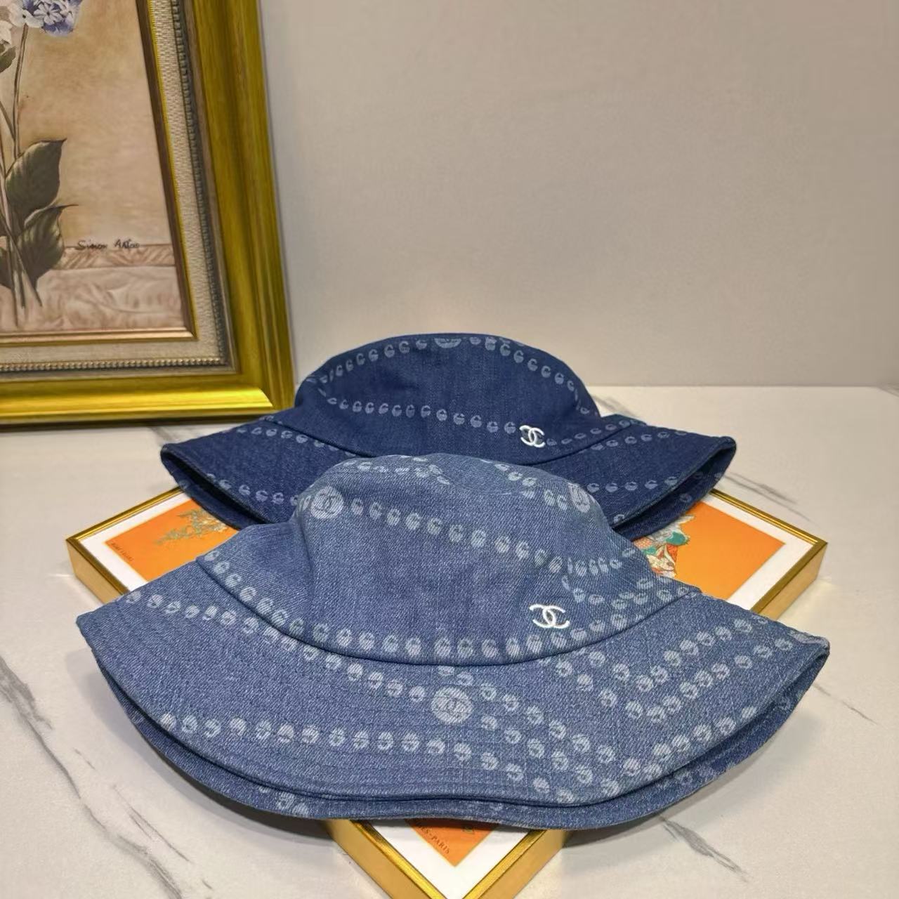 CHANE1 ダブルC デニムバケットハット【50％割引+送料無料】