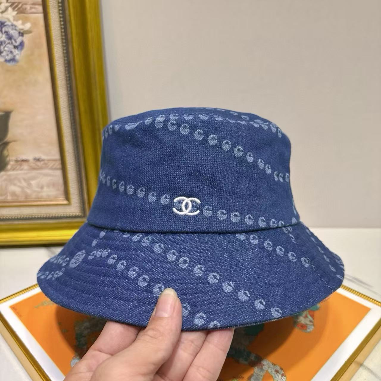 CHANE1 ダブルC デニムバケットハット【50％割引+送料無料】