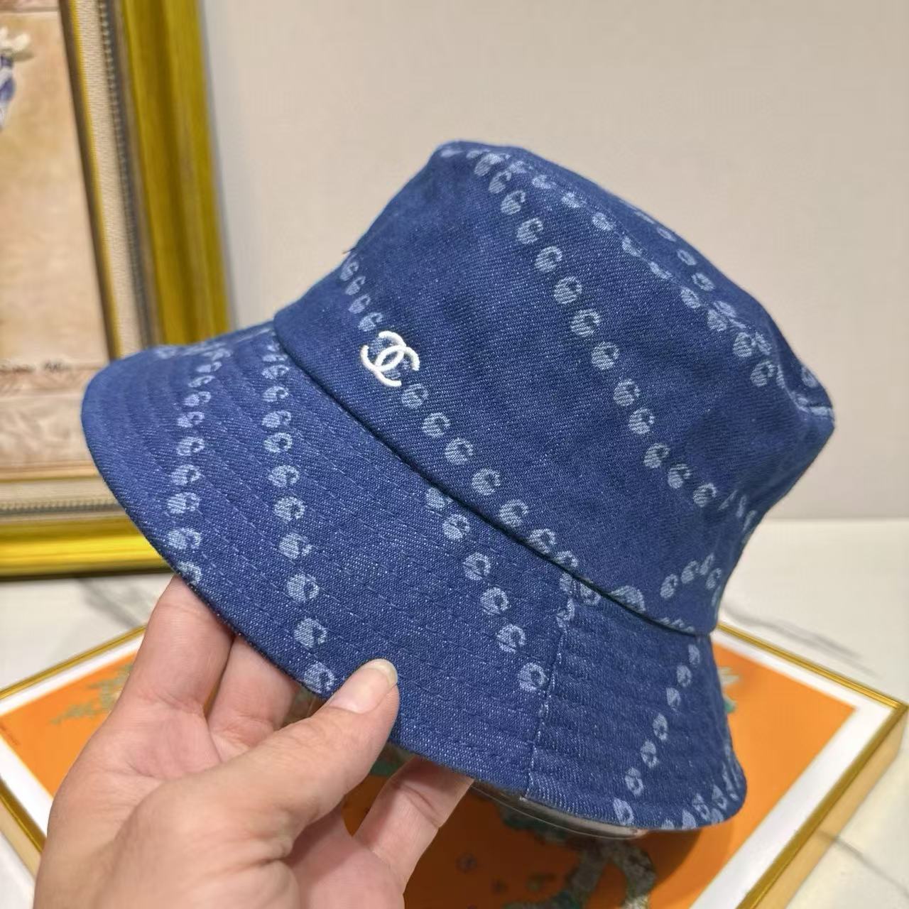 CHANE1 ダブルC デニムバケットハット【50％割引+送料無料】