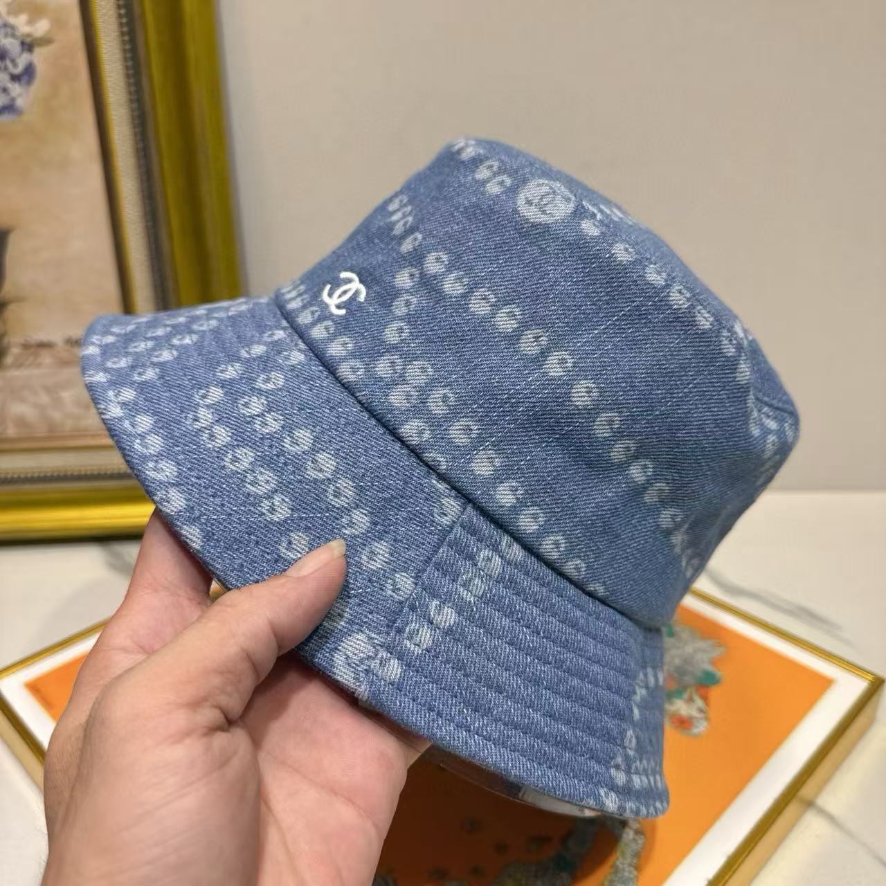 CHANE1 ダブルC デニムバケットハット【50％割引+送料無料】