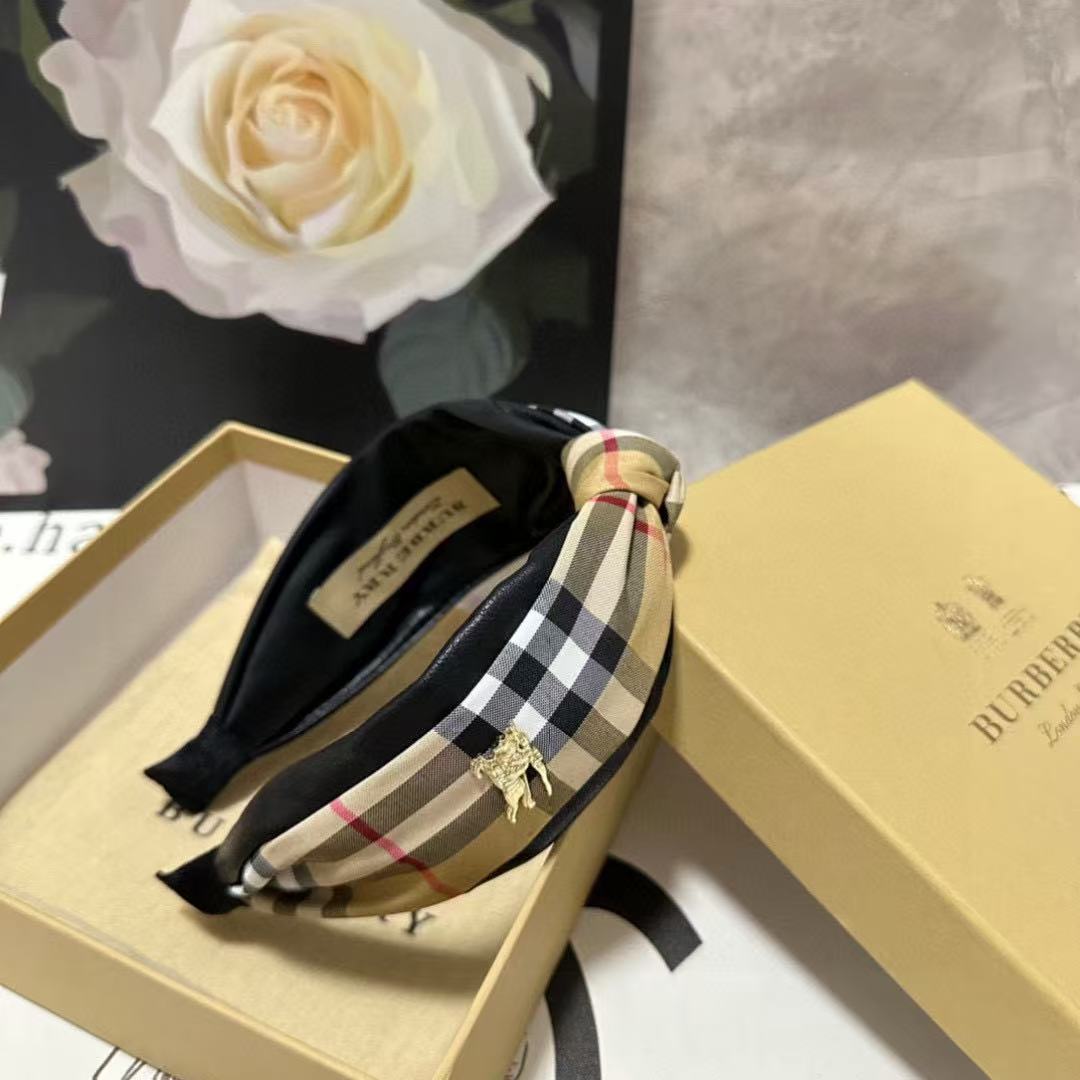 BUR8ERRY チェック柄ヘッドバンド【50％割引+送料無料】